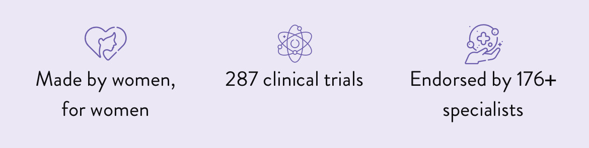 Made by women, for women — clinical trials — endorsed by menopause specialists