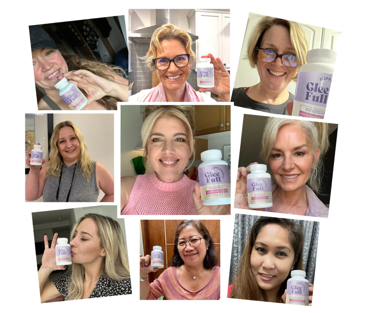 Happy customers holding Over 30 Hormone Support
